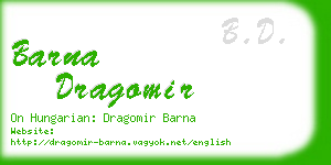 barna dragomir business card
